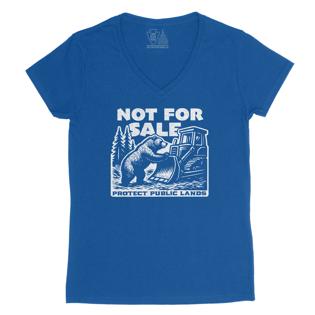 Not For Sale Public Lands Bulldozer Women's V-Neck Tee