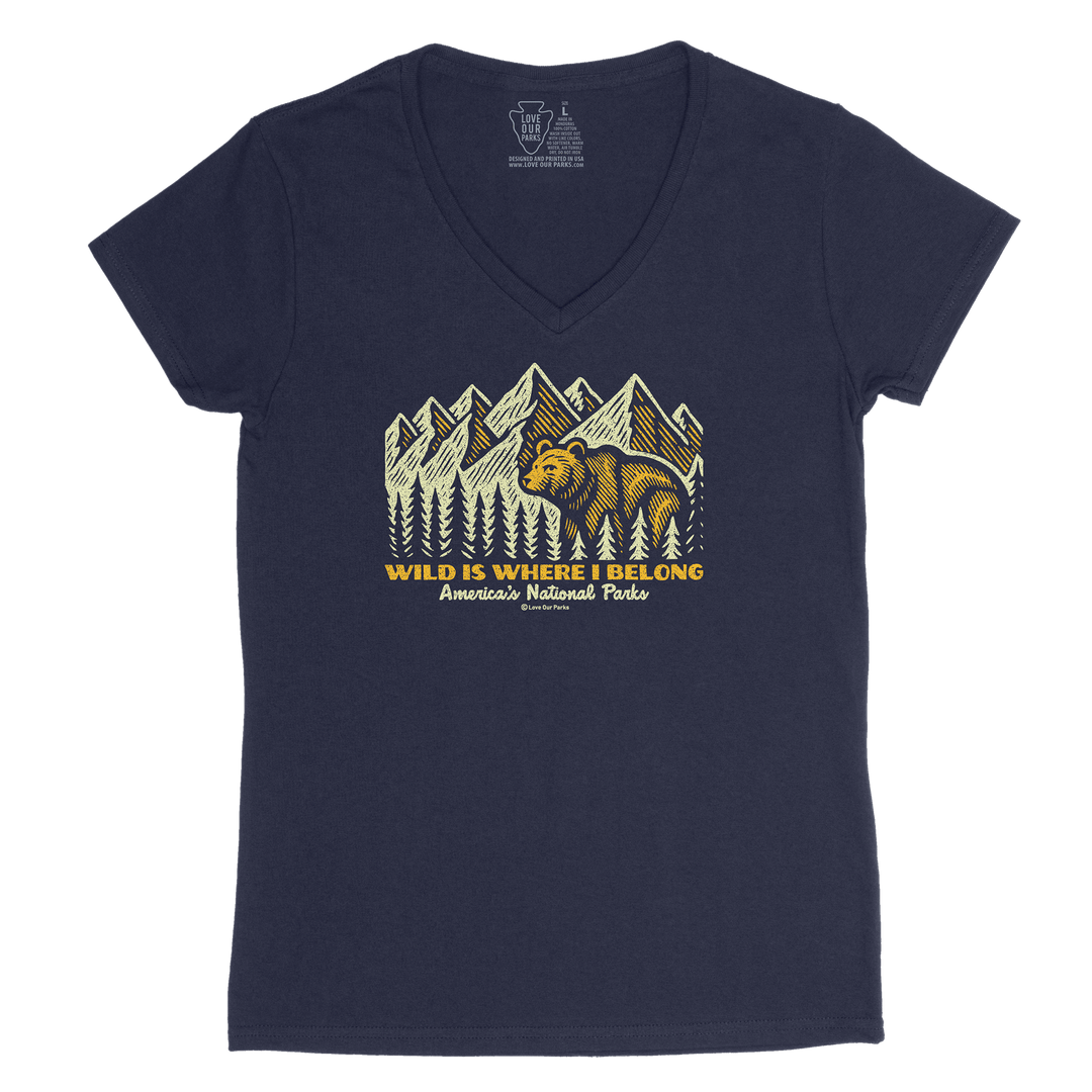 Wild Is Where I Belong Women's V-Neck Tee