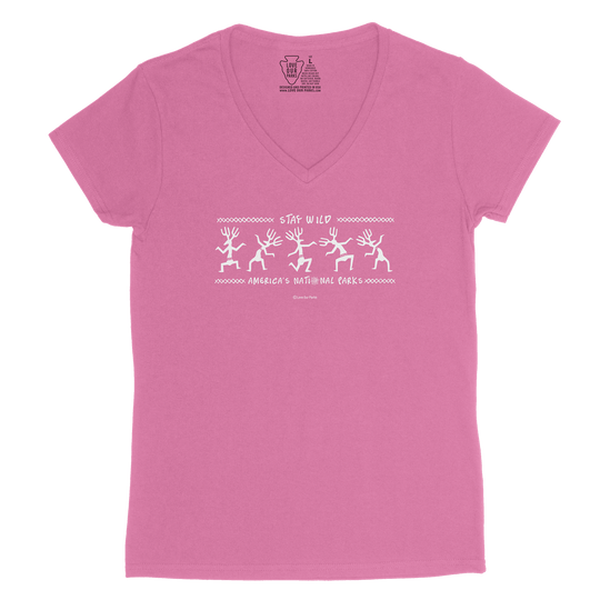 Stay Wild Petroglyphs Women's V-Neck Tee