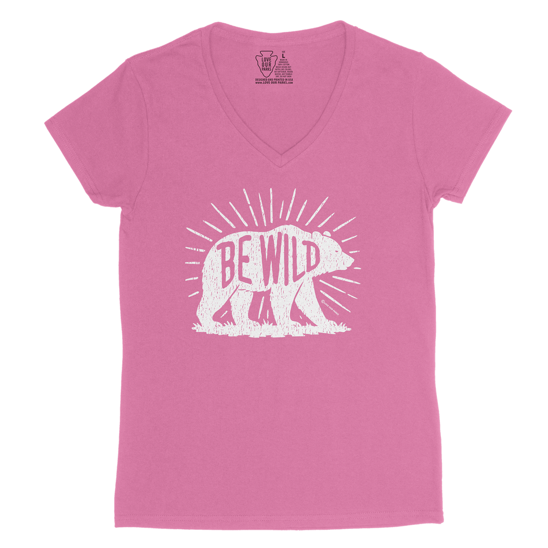 Be Wild Bear Women's V-Neck Tee
