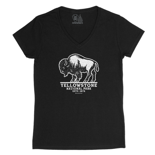 Yellowstone National Park Bison Women's V-Neck Tee