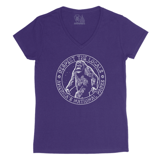 Respect The Locals Bigfoot Women's V-Neck Tee