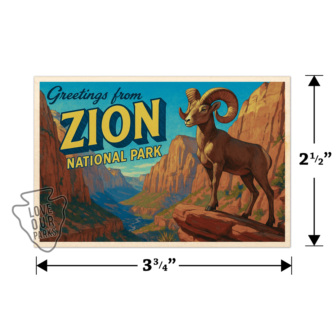 Zion National Park Postcard Magnet