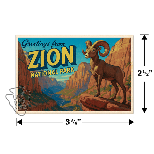Zion National Park Postcard Magnet