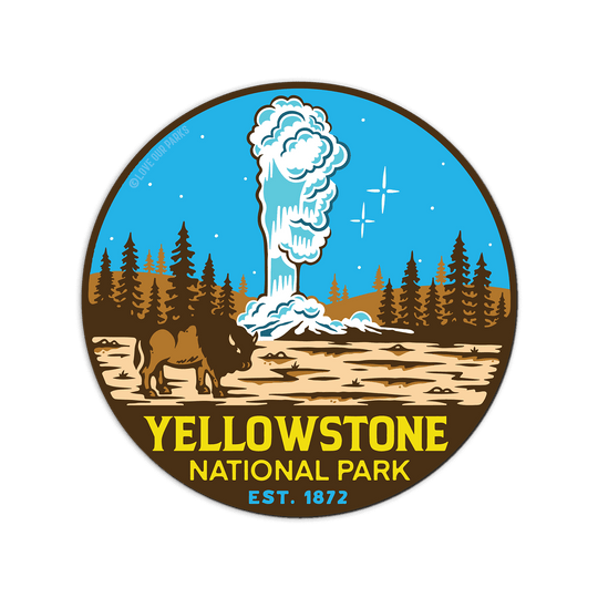 Yellowstone National Park Retro Sticker