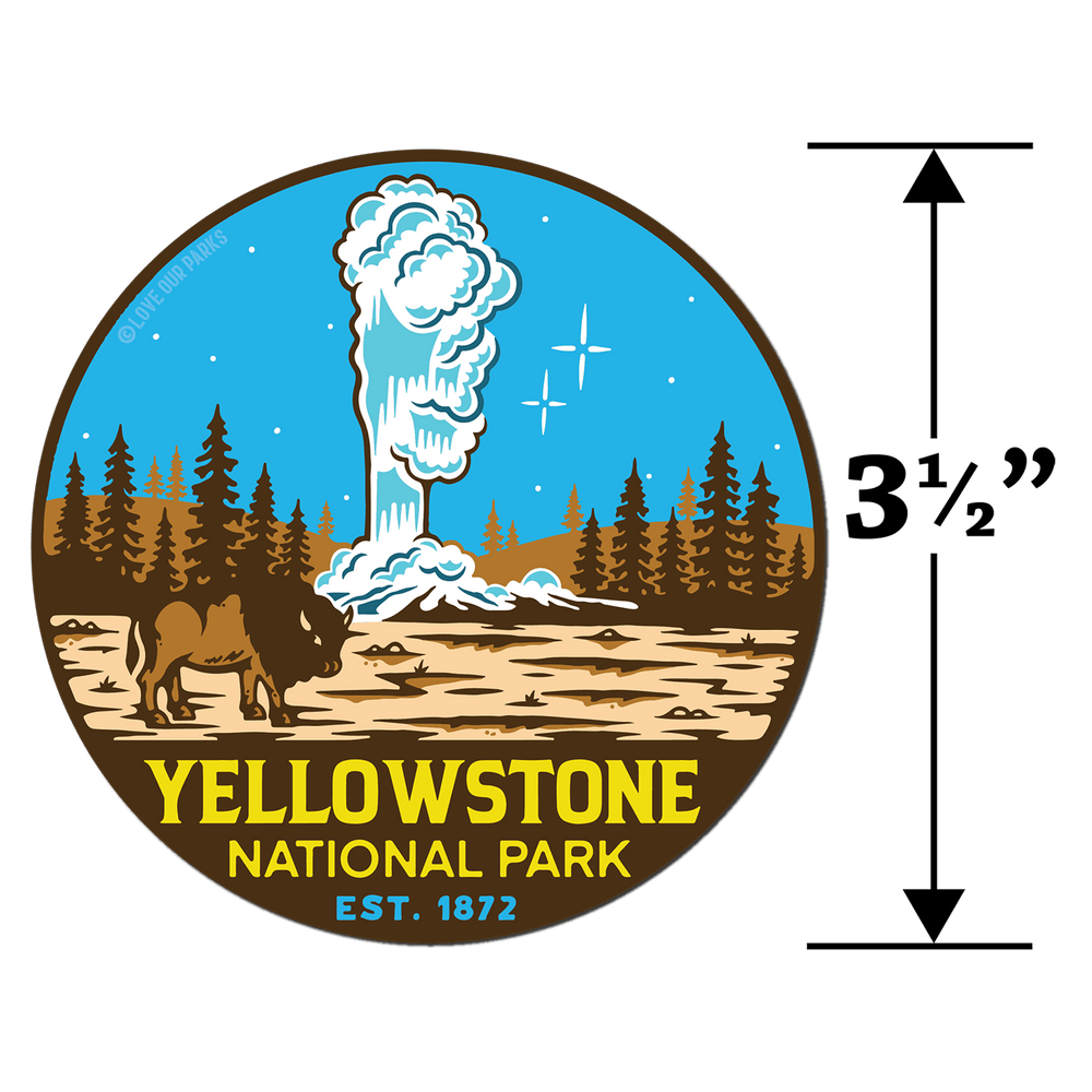 Yellowstone National Park Retro Sticker