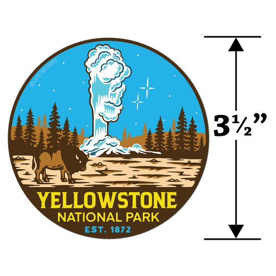 Yellowstone National Park Retro Sticker