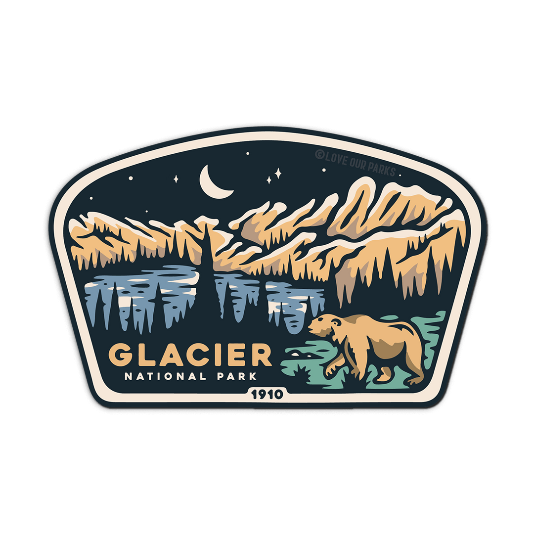 Glacier National Park Retro Sticker