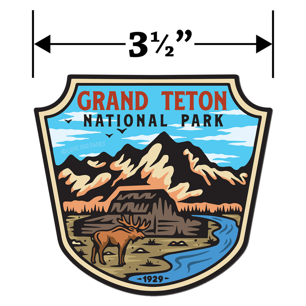 Grand Teton National Park Retro Sticker