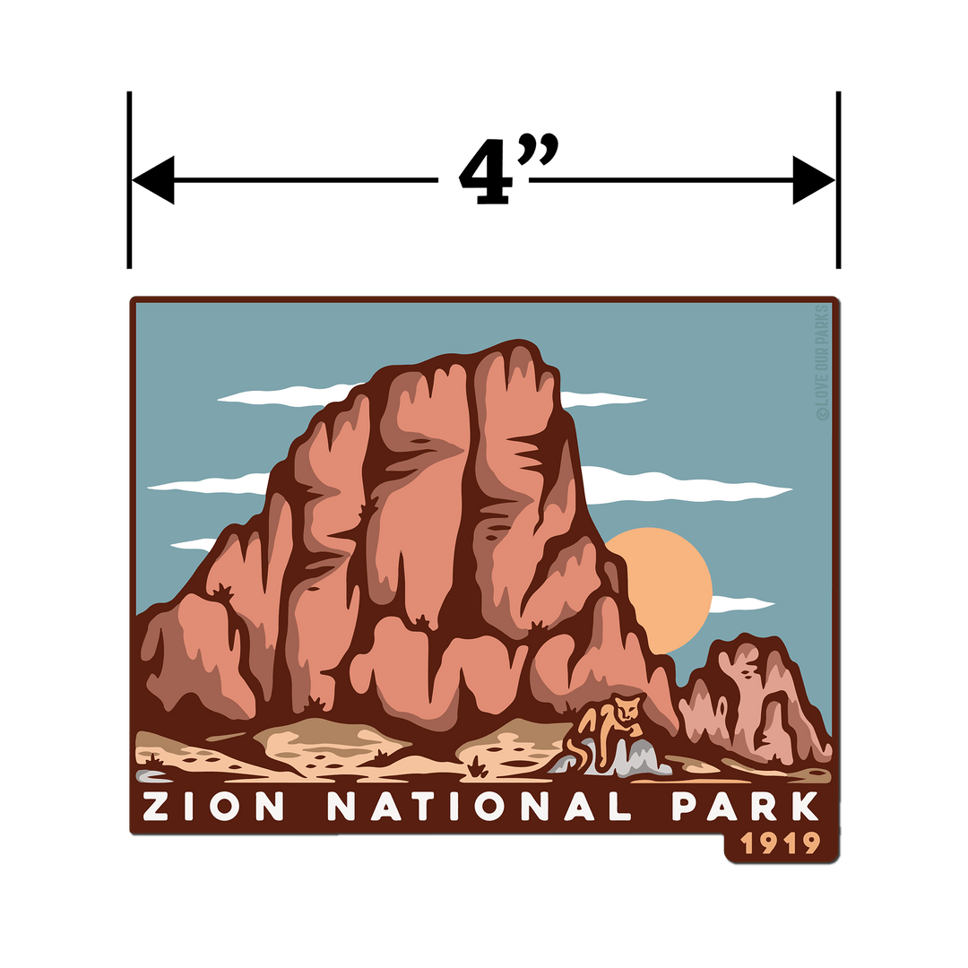 Zion National Park Retro Sticker