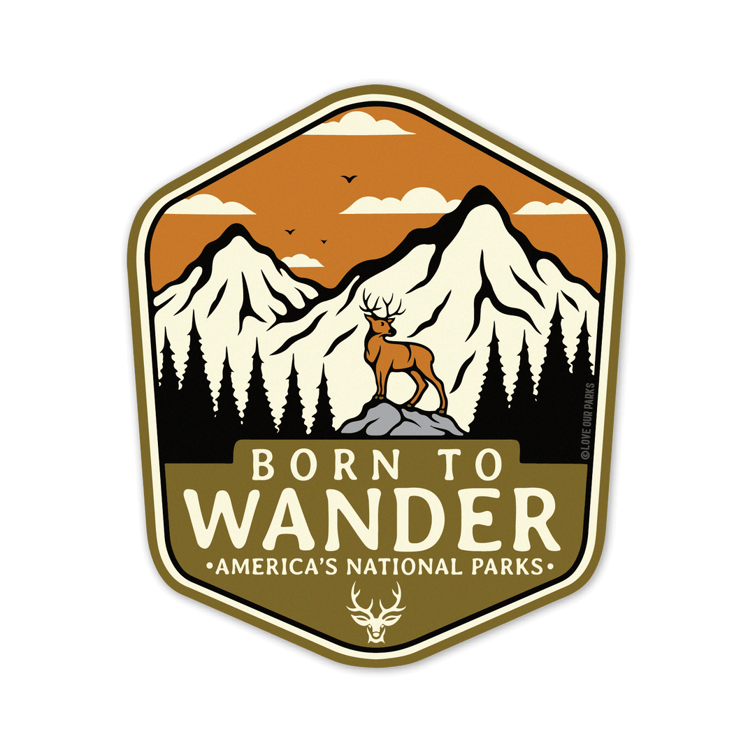 Born To Wander National Parks Sticker