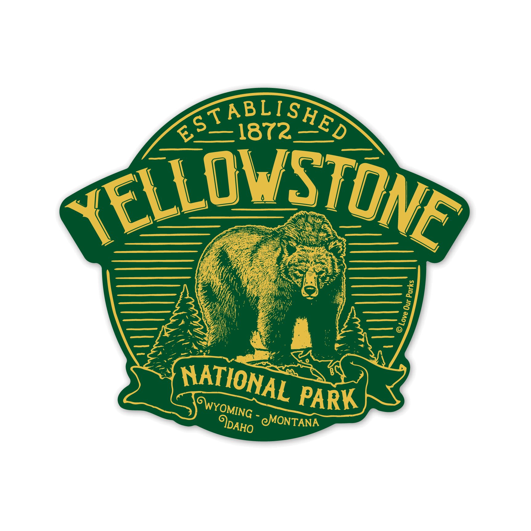 Yellowstone National Park Vintage Sticker Love Our Parks 1527