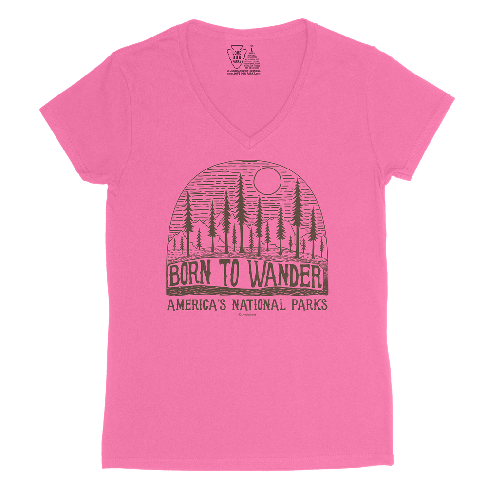 Born to Wander Women's V-Neck Tee