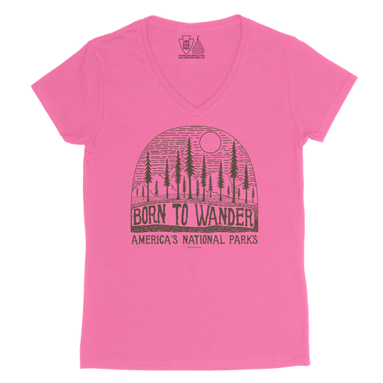 Born to Wander Women's V-Neck Tee