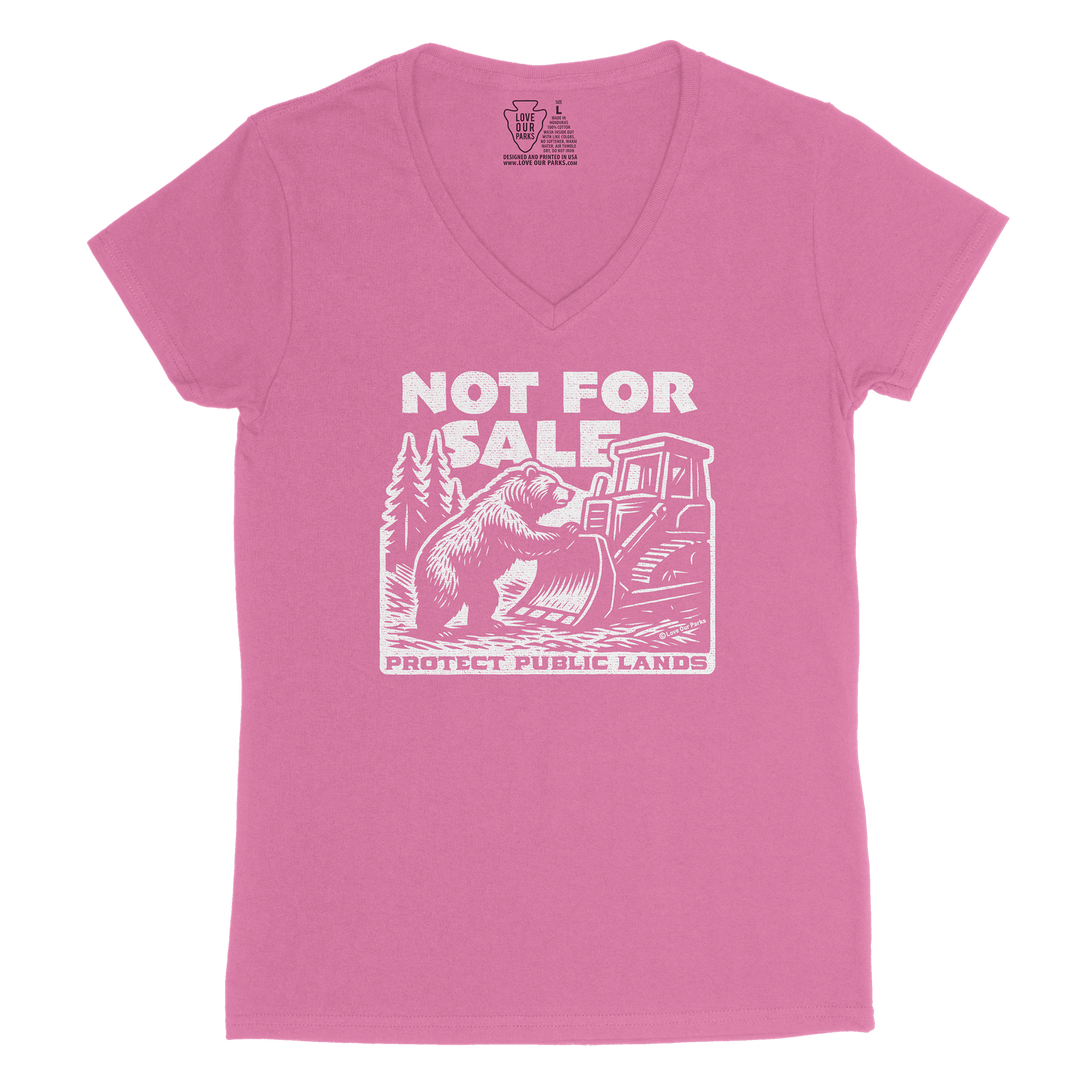 Not For Sale Public Lands Bulldozer Women's V-Neck Tee