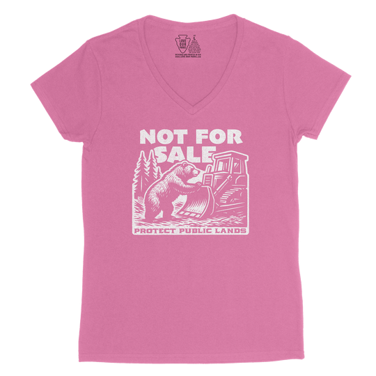 Not For Sale Public Lands Bulldozer Women's V-Neck Tee