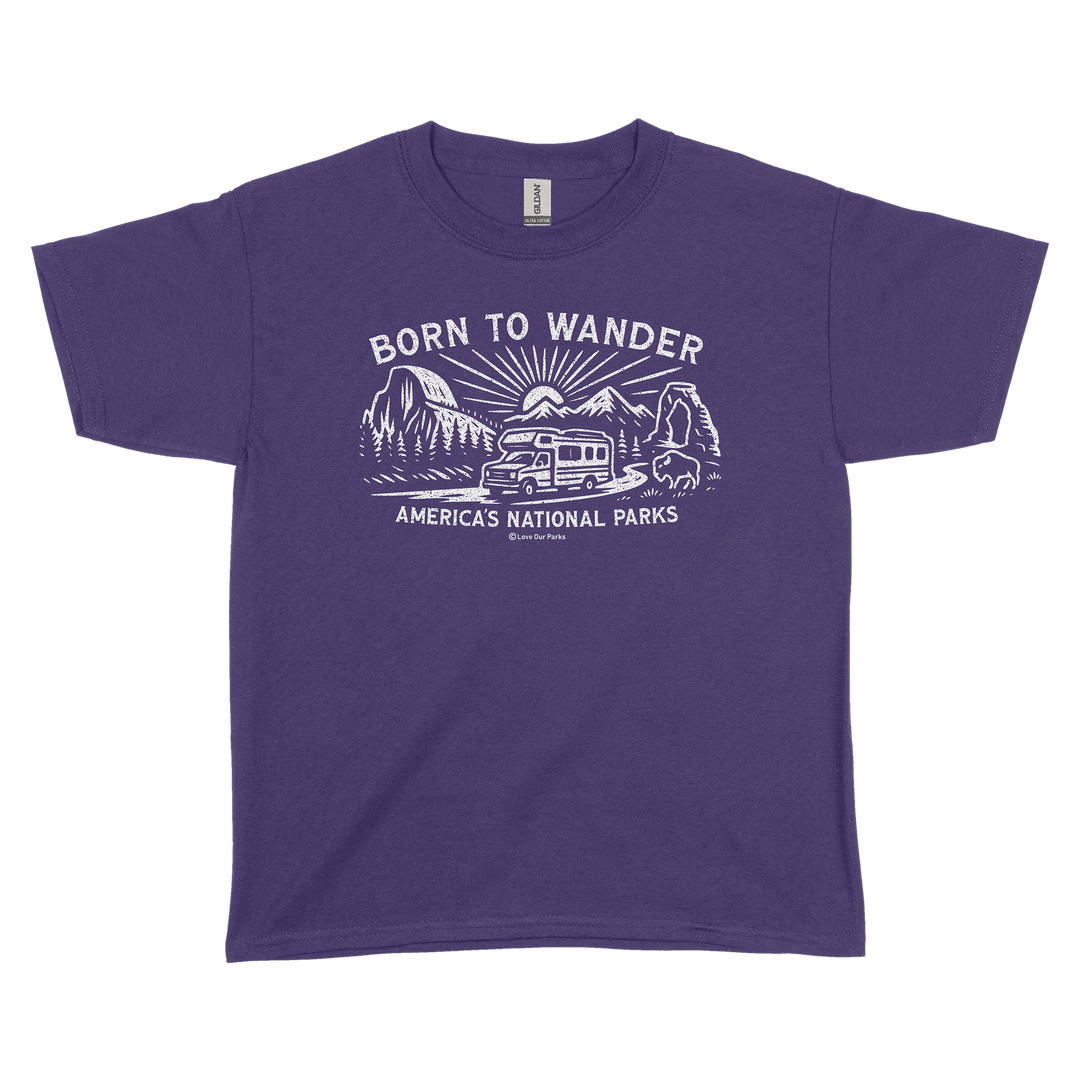 Born to Wander National Parks Youth Tee