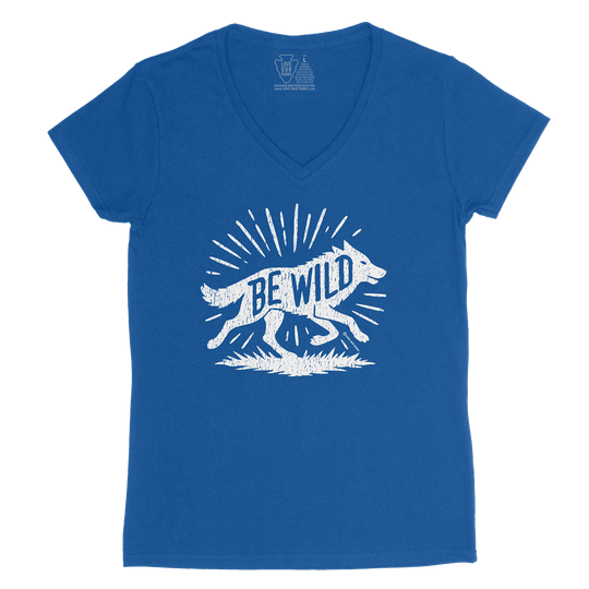 Be Wild Wolf Women's V-Neck Tee