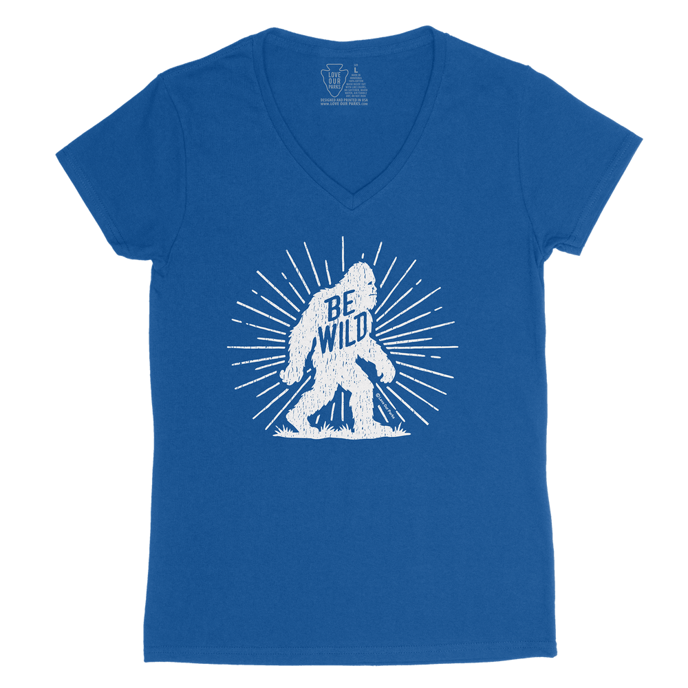Be Wild Bigfoot Women's V-Neck Tee