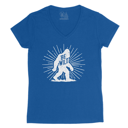 Be Wild Bigfoot Women's V-Neck Tee