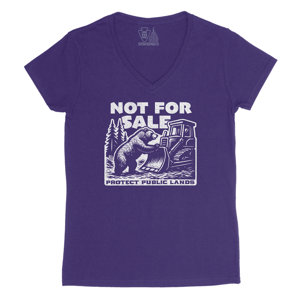 Not For Sale Public Lands Bulldozer Women's V-Neck Tee