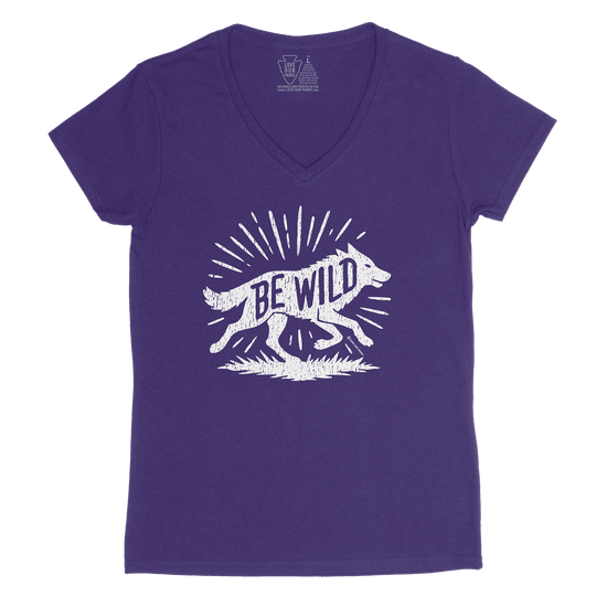 Be Wild Wolf Women's V-Neck Tee