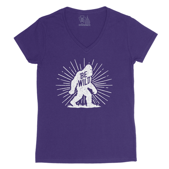 Be Wild Bigfoot Women's V-Neck Tee