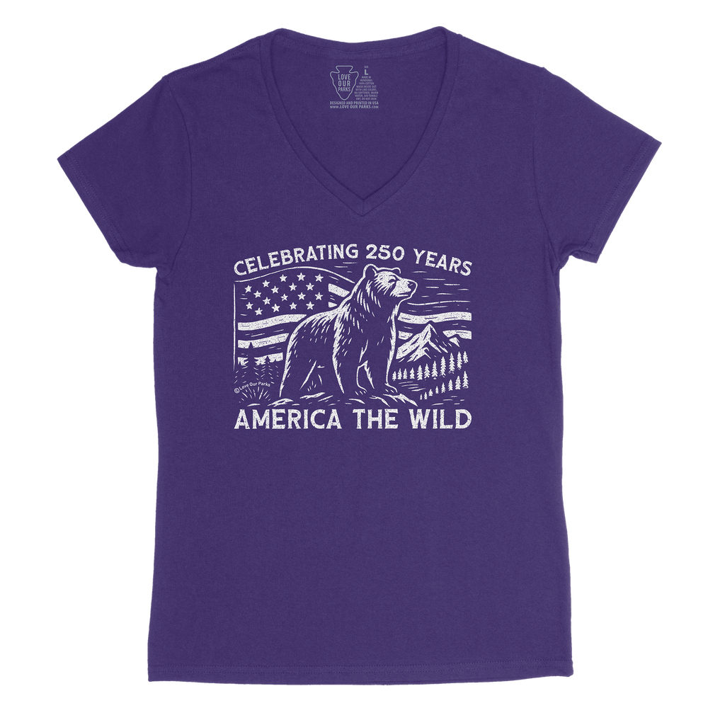 America The Wild Women's V-Neck Tee