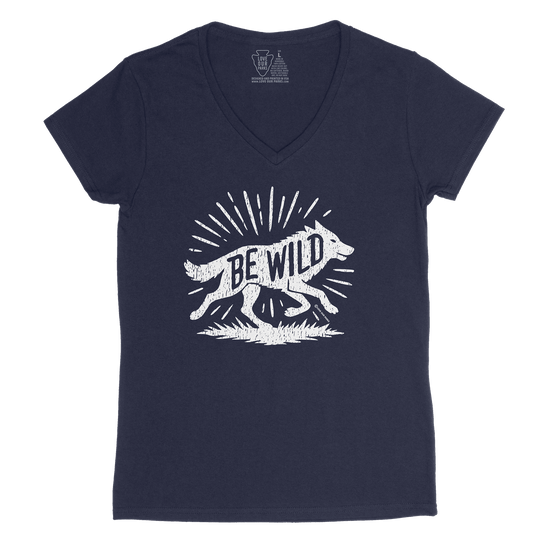 Be Wild Wolf Women's V-Neck Tee