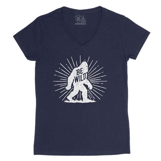 Be Wild Bigfoot Women's V-Neck Tee