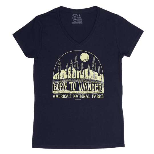 Born to Wander Women's V-Neck Tee