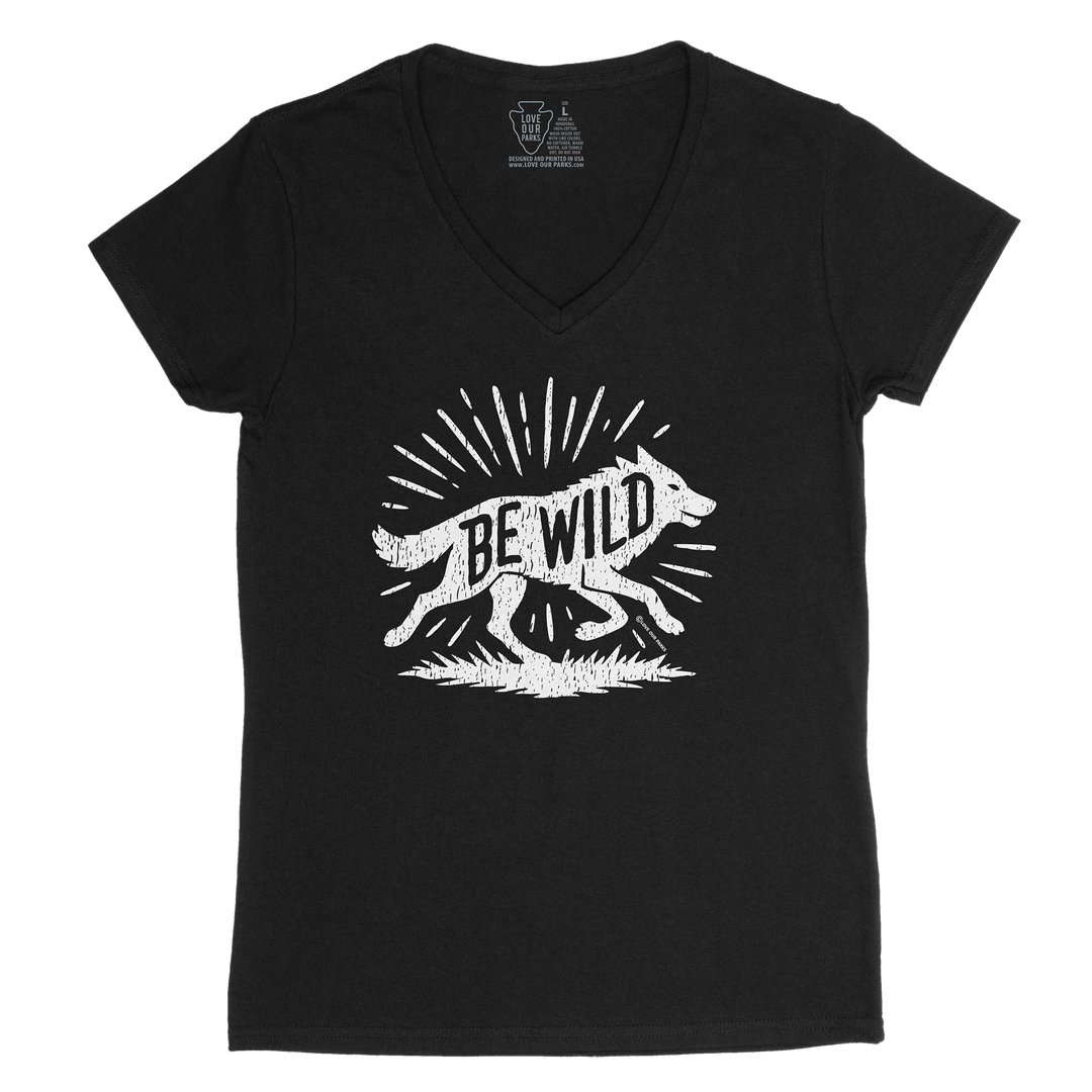 Be Wild Wolf Women's V-Neck Tee