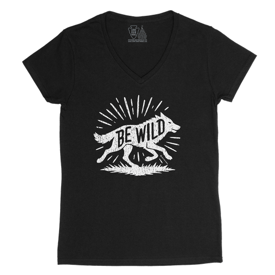 Be Wild Wolf Women's V-Neck Tee
