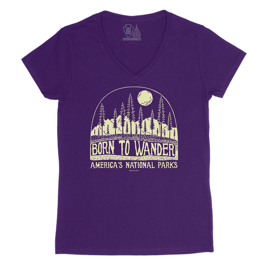 Born to Wander Women's V-Neck Tee