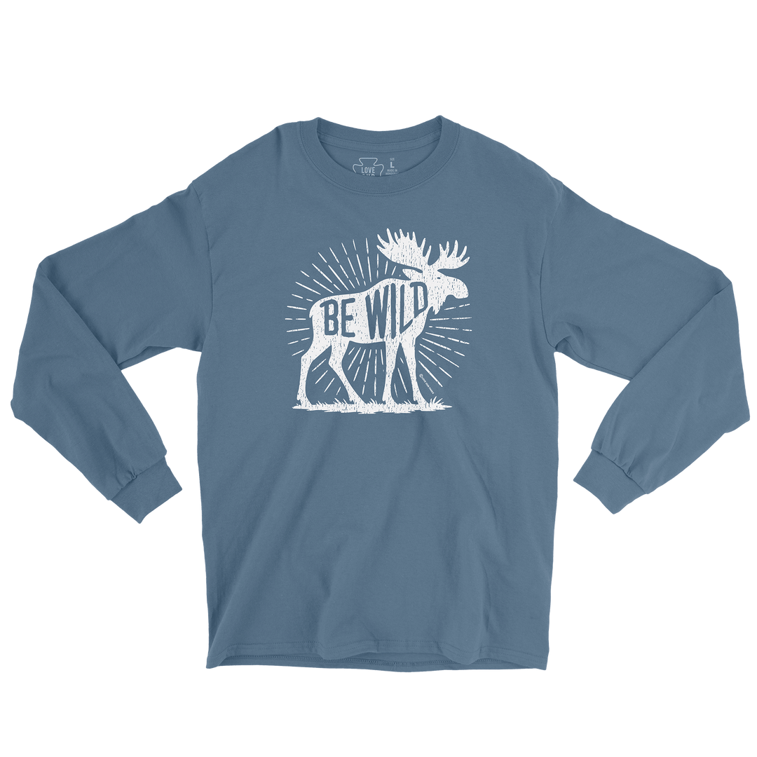 Be Wild Moose Long Sleeve Tee