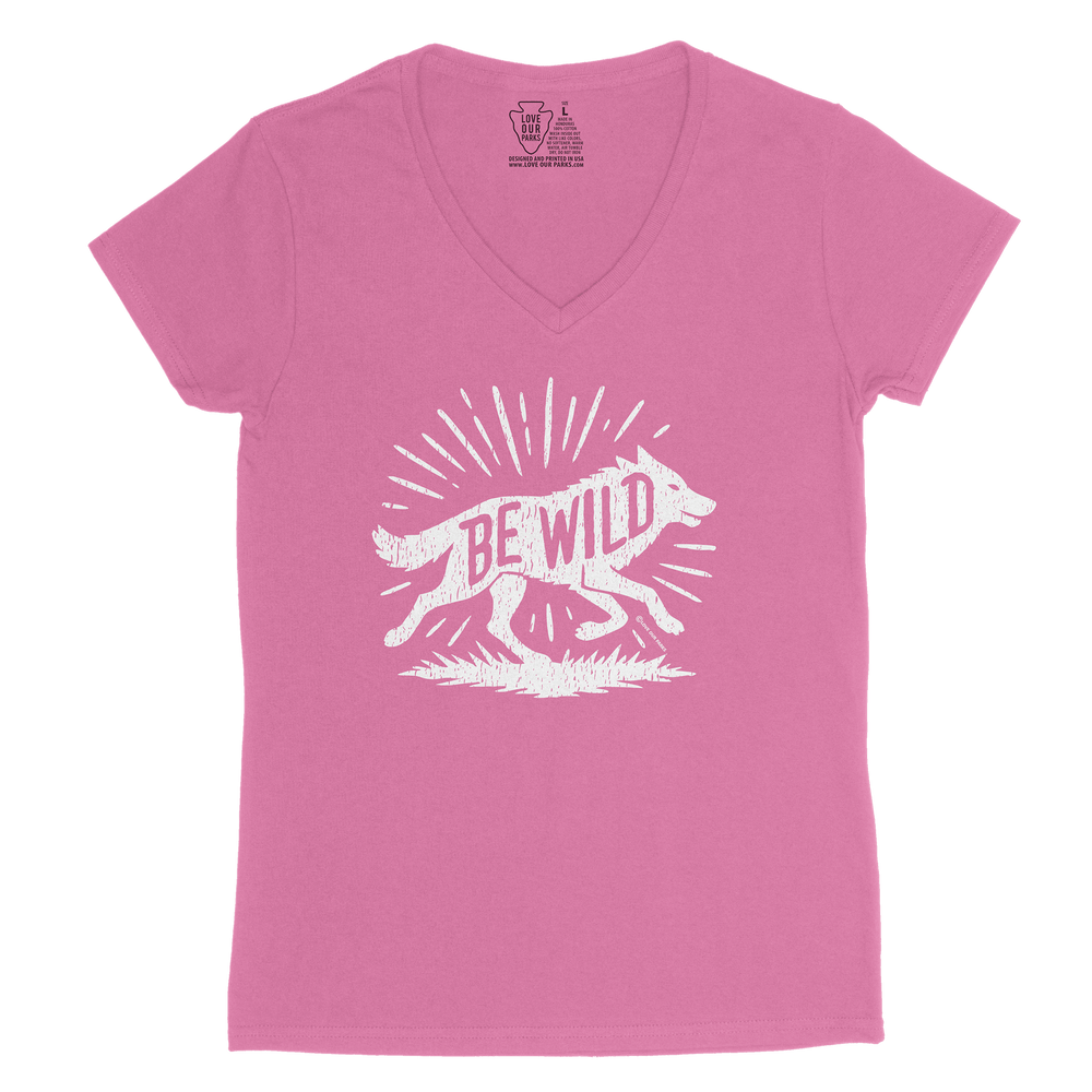 Be Wild Wolf Women's V-Neck Tee