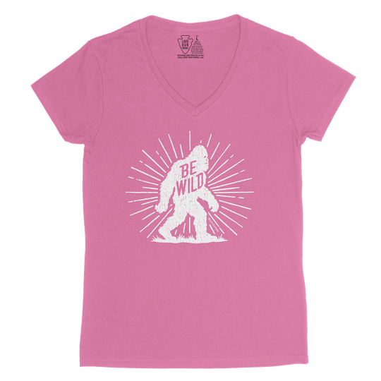 Be Wild Bigfoot Women's V-Neck Tee