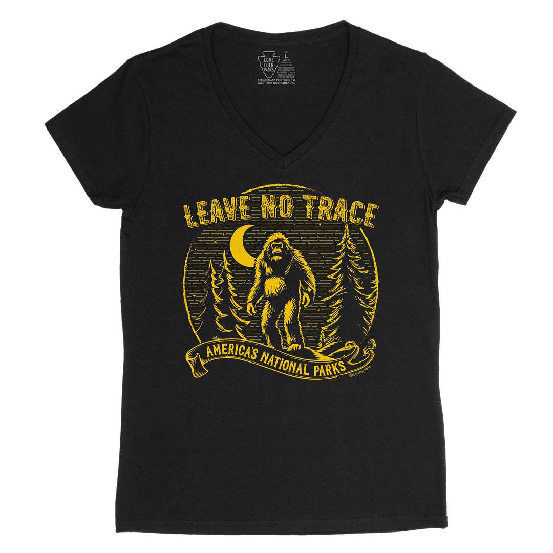Leave No Trace Bigfoot Vintage Women's V-Neck Tee