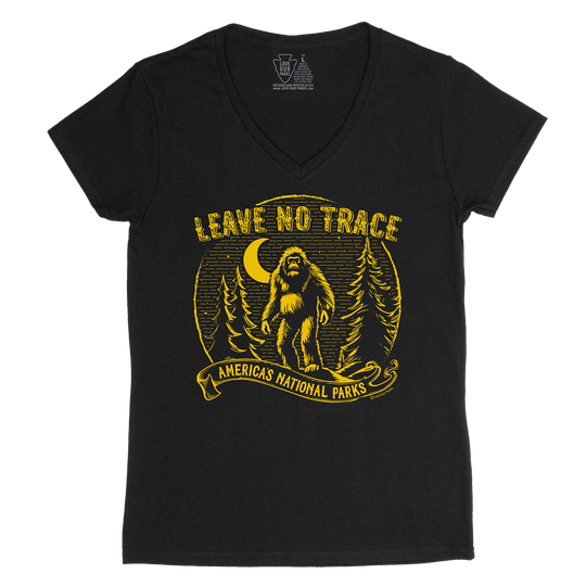 Leave No Trace Bigfoot Vintage Women's V-Neck Tee