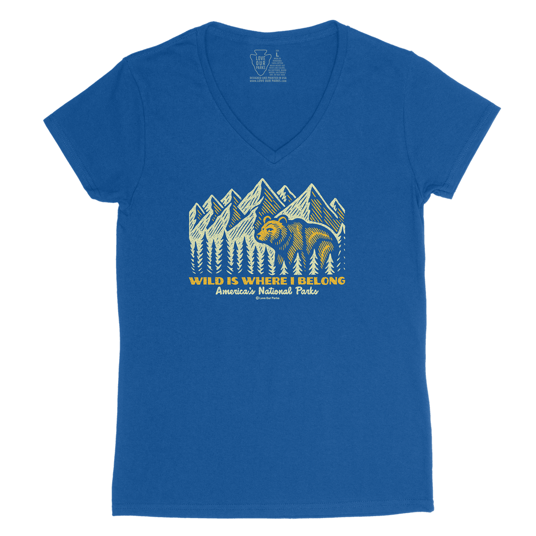 Wild Is Where I Belong Women's V-Neck Tee