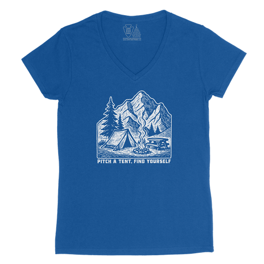 Pitch A Tent Find Yourself Women's V-Neck Tee