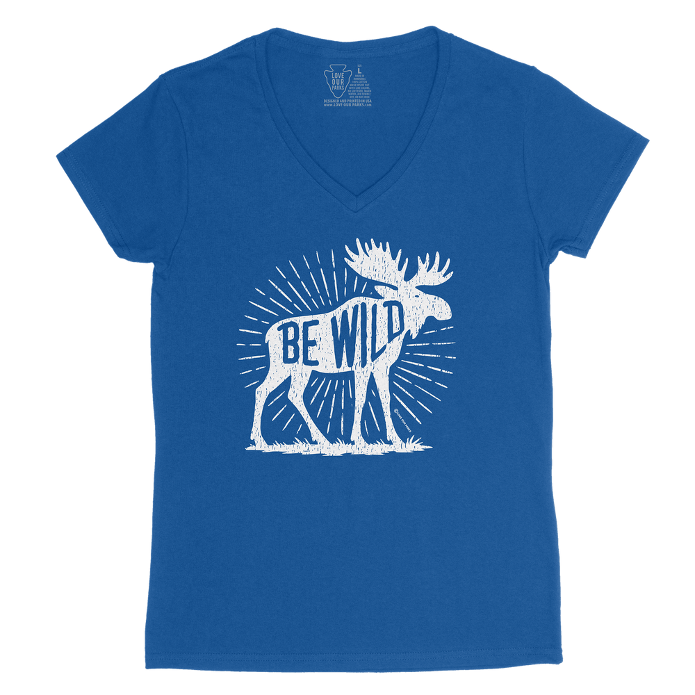 Be Wild Moose Women's V-Neck Tee