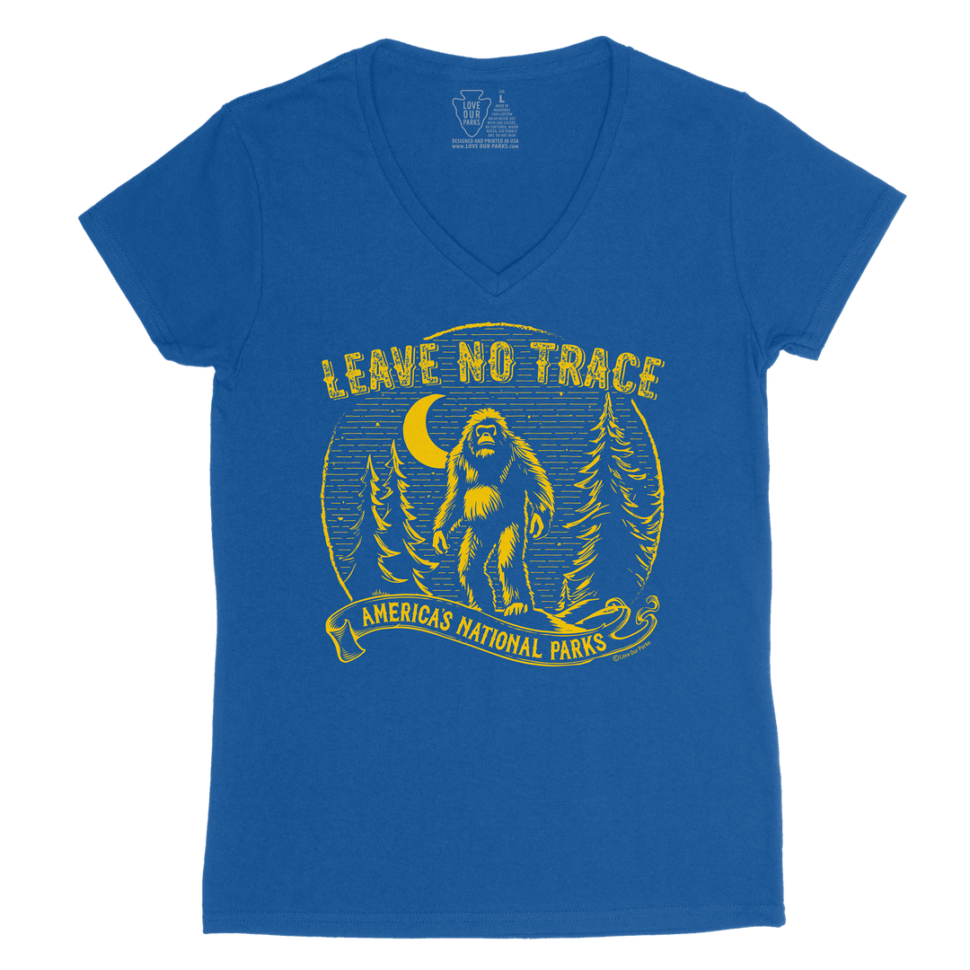 Leave No Trace Bigfoot Vintage Women's V-Neck Tee