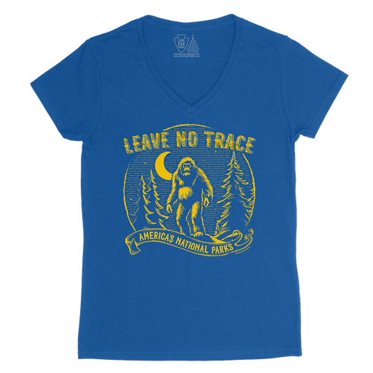 Leave No Trace Bigfoot Vintage Women's V-Neck Tee