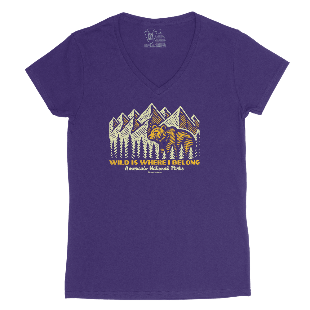 Wild Is Where I Belong Women's V-Neck Tee