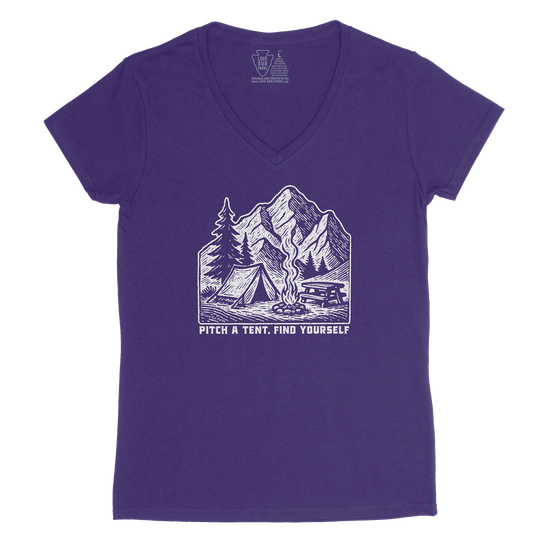 Pitch A Tent Find Yourself Women's V-Neck Tee