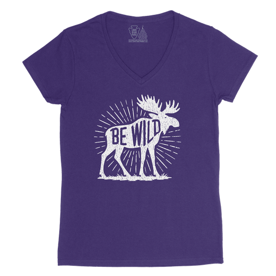 Be Wild Moose Women's V-Neck Tee