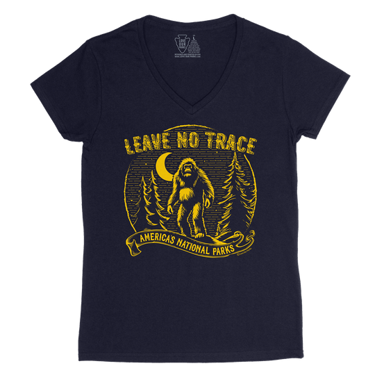 Leave No Trace Bigfoot Vintage Women's V-Neck Tee