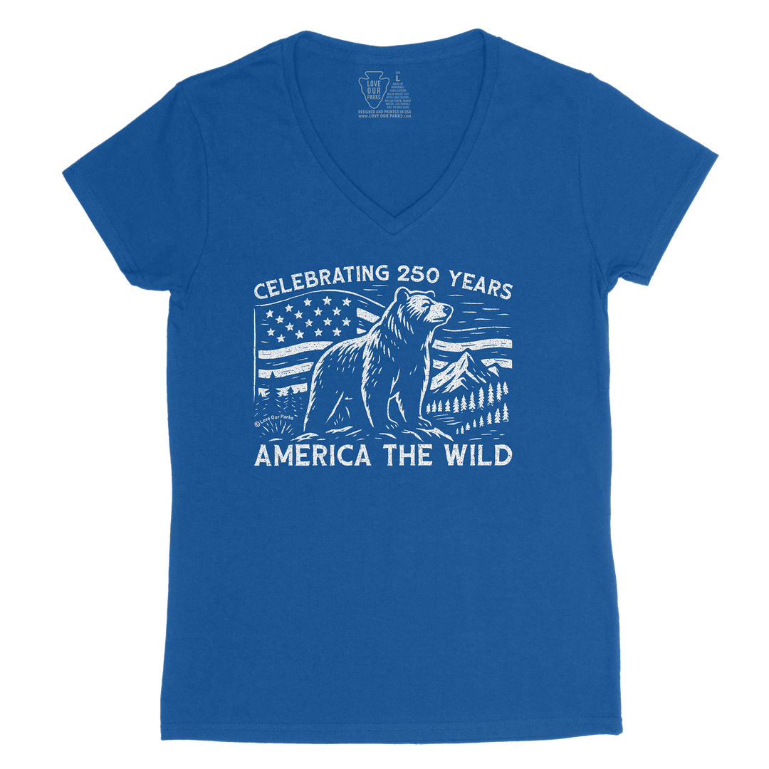 America The Wild Women's V-Neck Tee