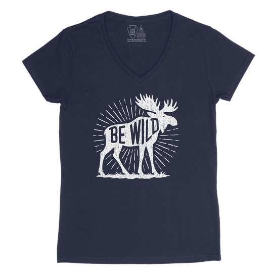Be Wild Moose Women's V-Neck Tee